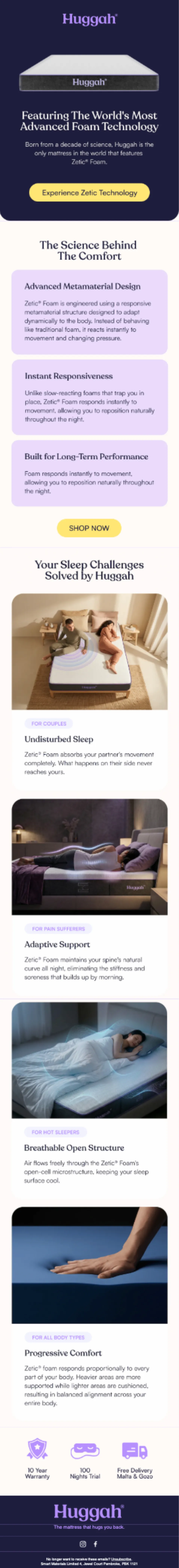 Huggah email design