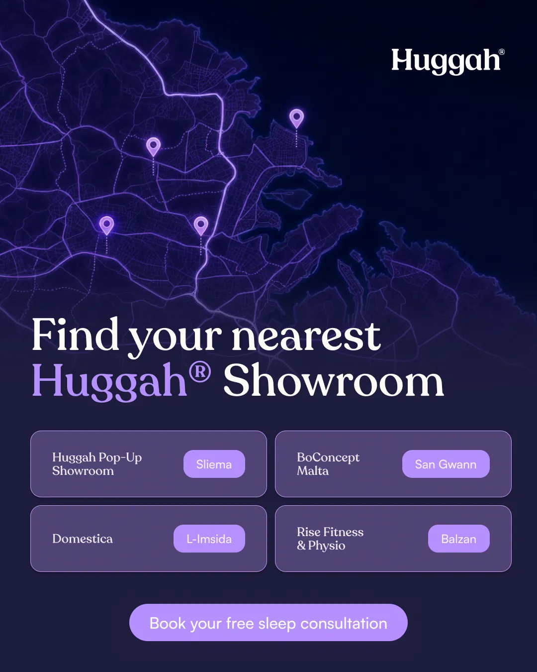 Huggah showrooms ad