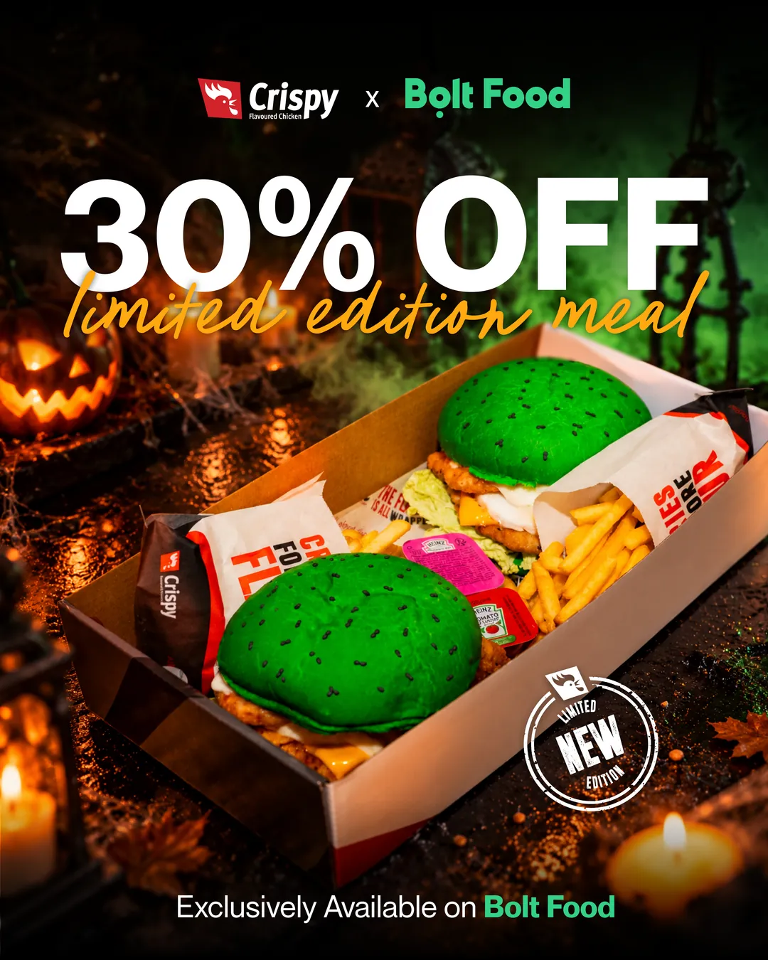CFC and Bolt Food Halloween ad: 30% off a limited edition meal