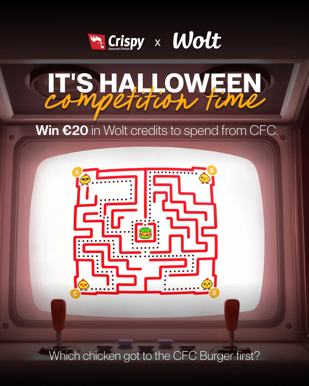 CFC and Wolt Halloween competition: a maze game to win €20 in Wolt credits